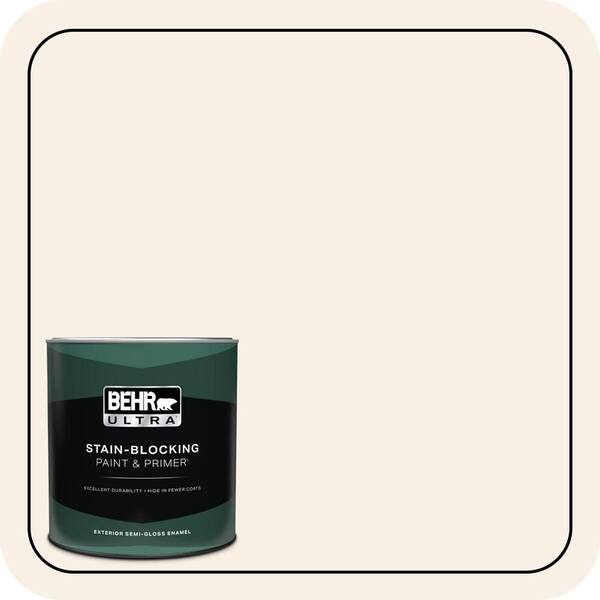 BEHR ULTRA 1 qt. #W-D-100 China Cup Semi-Gloss Enamel Exterior Paint & Primer