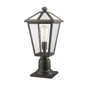 Talbot 18 .5 in. 1-Light Bronze Metal Hardwired Outdoor Weather Resistant Pier Mount Light with No Bulb in.cluded