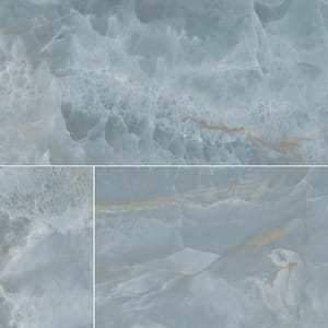 Take Home Tile Sample-Biotite 4 in. x 4 in. Polished Porcelain Onyx Look Floor and Wall Tile