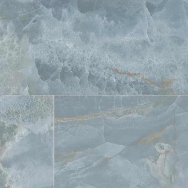 MSI Take Home Tile Sample-Bivara 4 in. x 4 in. Polished Porcelain Onyx Look Floor and Wall Tile