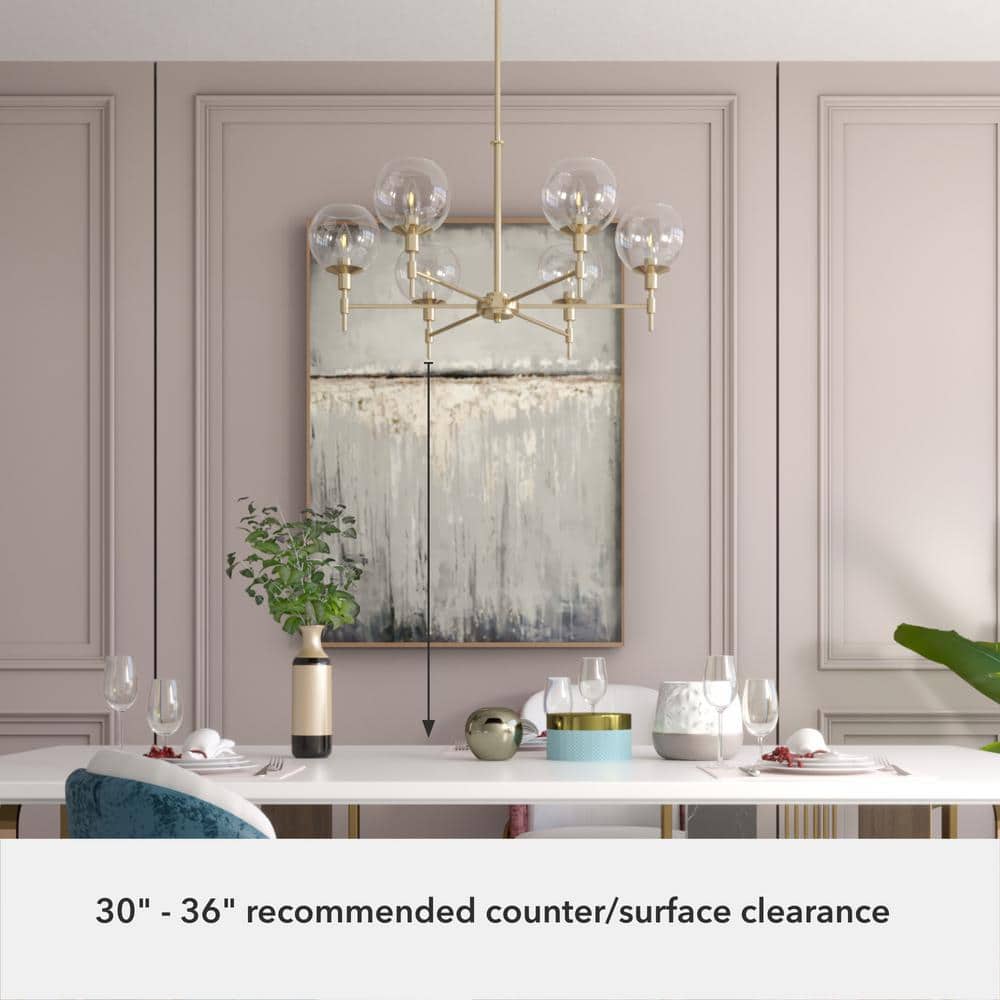 Xidane 32" Alturas Gold Metal 6-Light Chandelier