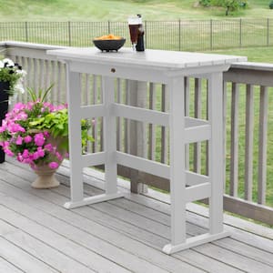 Lehigh White Rectangular Recycled Plastic Outdoor Bar Height Dining Table