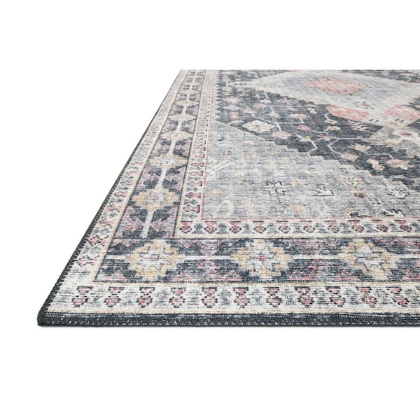 Skye Charcoal/Multi 3 ft. 6 in. x 5 ft. 6 in. Printed Boho Vintage Area Rug