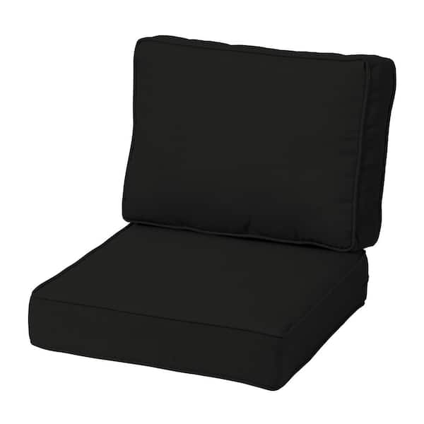 ARDEN SELECTIONS Modern Acrylic Outdoor Deep Seating Cushion Set 24 x 24, Onyx Black
