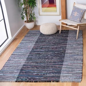 Rag Gray/Black Doormat 2 ft. x 3 ft. Multi-Striped Area Rug