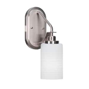 Monroe 1-Light Brushed Nickel Wall Sconce 2R611BN531 - The Home Depot