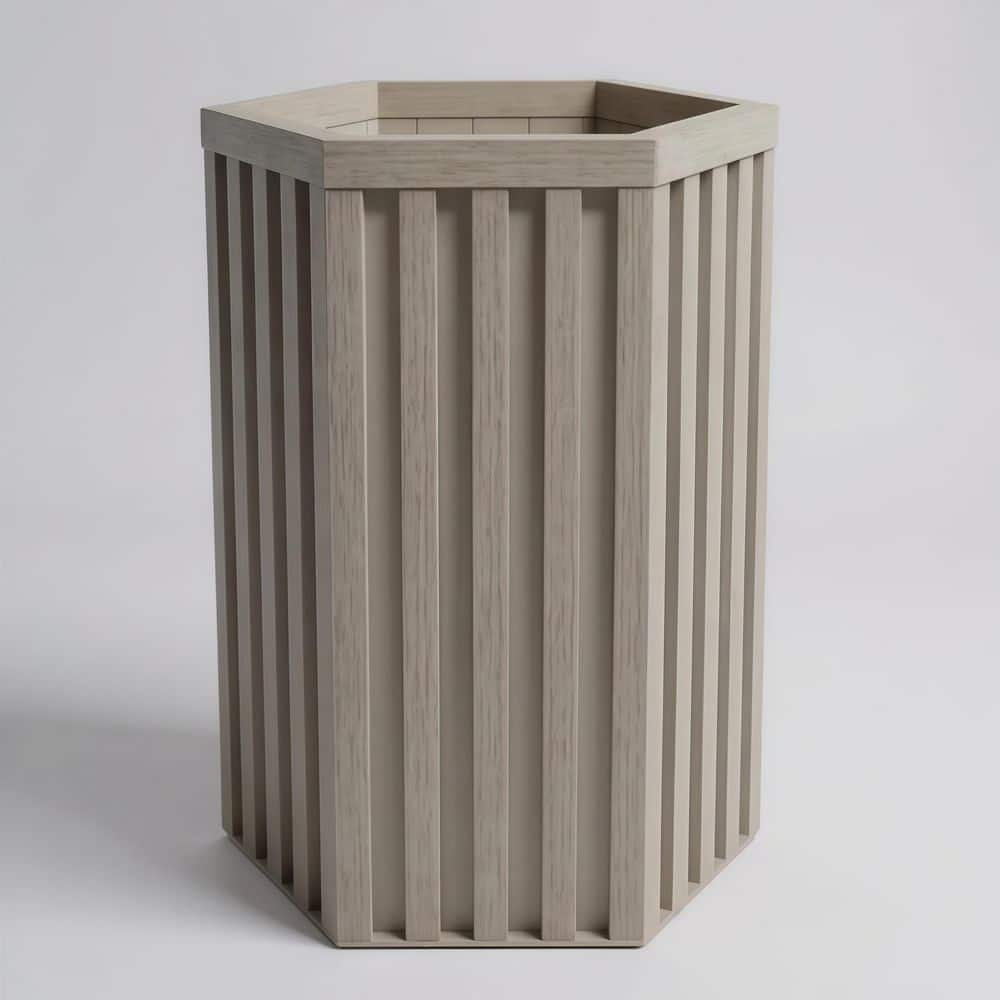 Hexagon Column (11.75 in. W x 22.25 in. H) Grey Brown Indoor/Outdoor Aluminum Planter with Drainage & Adjustable Depth price history on PriceWatchPro