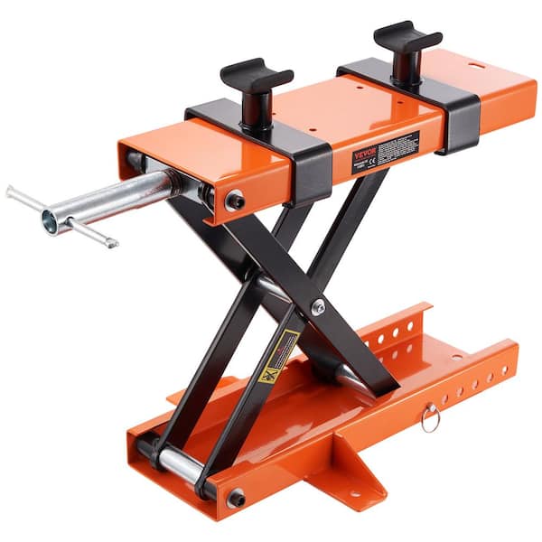 VEVOR Motorcycle Lift, 500 kg Motorcycle Center Scissor Lift Jack with Saddle & Safety Pin, Hold up to 1100 lbs.