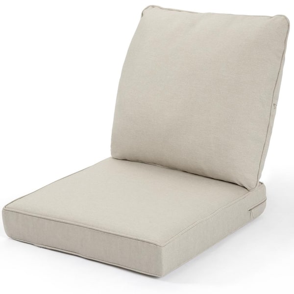 Runesay 24 in. x 24 in. 2-Piece Deep Seating Outdoor Lounge Chair Cushion in Beige