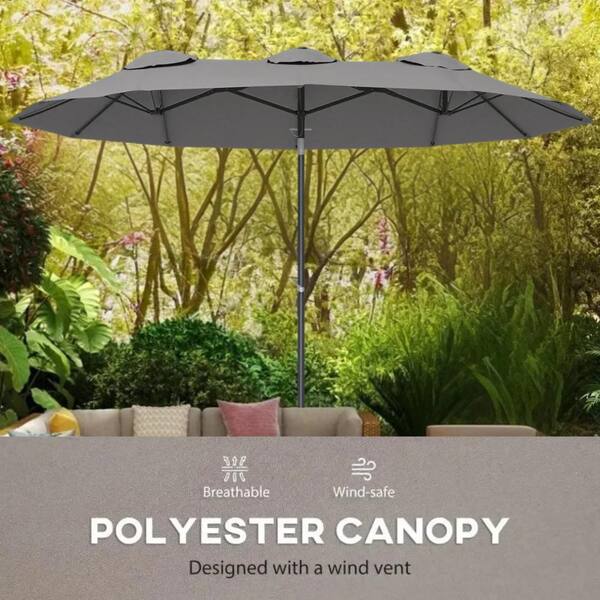 double wind vent patio umbrella TREASURE GARDEN 11' OCTAGON MARKET UMBRELLA AUTO TILT WITH DOUBLE WIND VENT