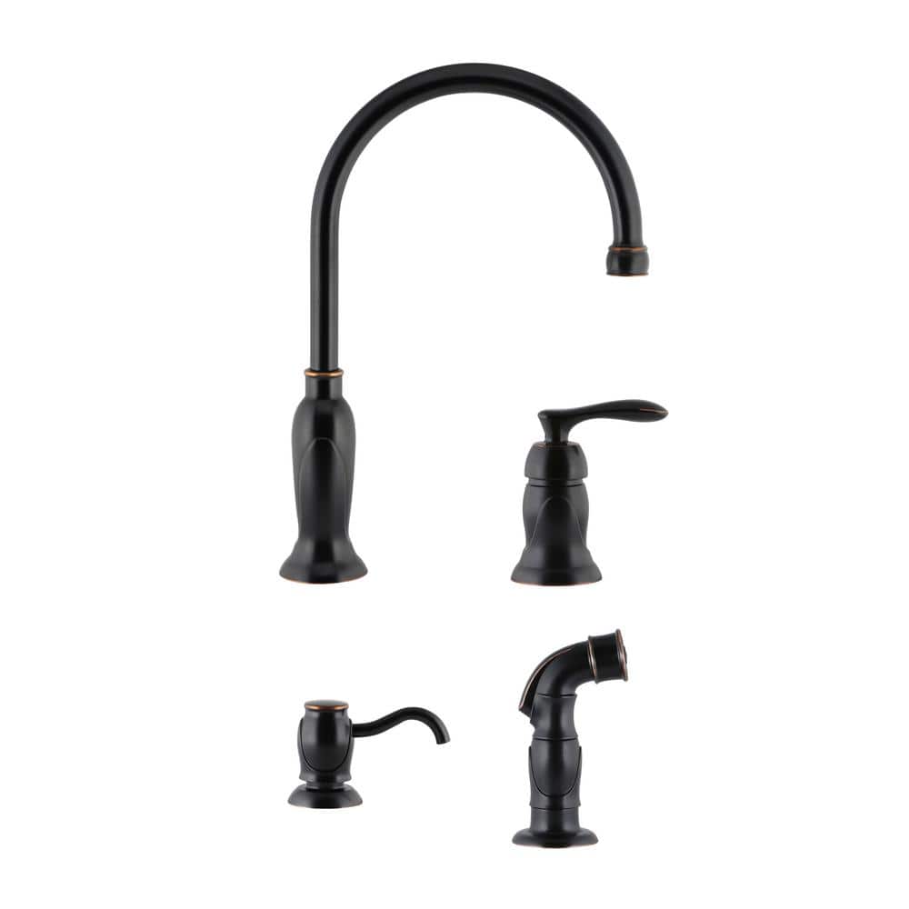 Oil Rubbed Bronze Kitchen Faucet with Sprayer and Soap Dispenser