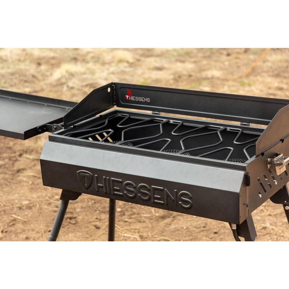 Thiessens Black 3-Burner Liquid Propane Gas Grill with Folding Side Shelf