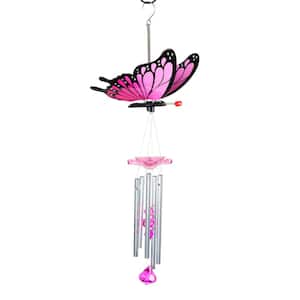WindyWing Butterfly Pink Ombre Plastic Wind Chimes
