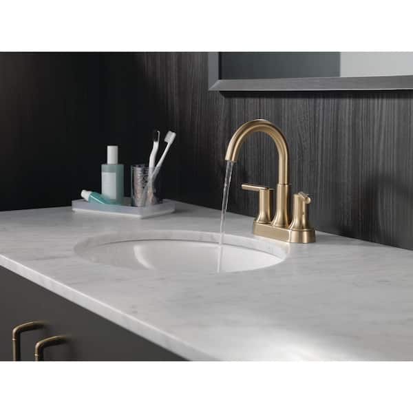 Trinsic Gold 4 in. Centerset Double Handle Bathroom Faucet in Champagne Bronze
