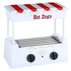 Vintage Collection 72 sq. in. White Hot Dog Roller Grill