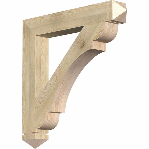 Ekena Millwork 6 in. x 48 in. x 36 in. Douglas Fir Olympic Arts and Crafts Rough Sawn Bracket