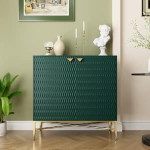 32.8 in. H 2 Door Green Locker Accent Storage Cabinet with X-Shaped Hardware Stand