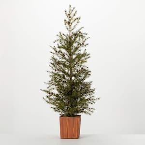 45 in. Artificial Potted Cedar Pinecone Christmas Tree