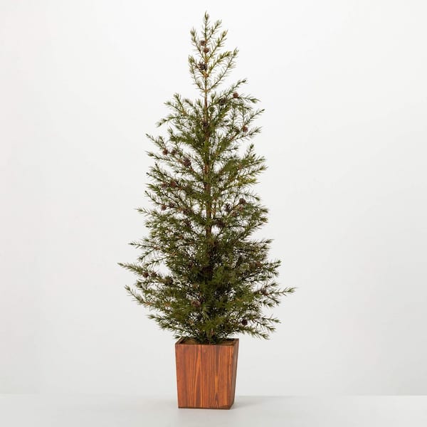 SULLIVANS 45 in. Artificial Potted Cedar Pinecone Christmas Tree
