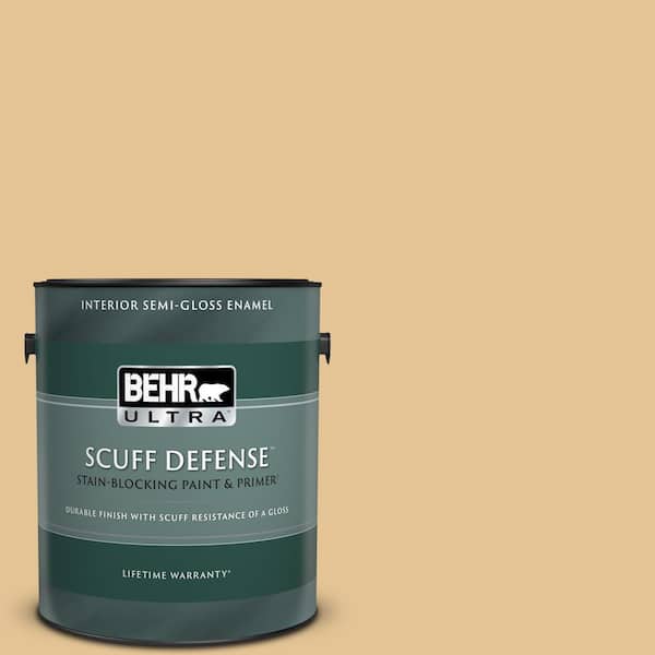 BEHR ULTRA 1 gal. #310E-3 Ripe Wheat Extra Durable Semi-Gloss Enamel Interior Paint & Primer