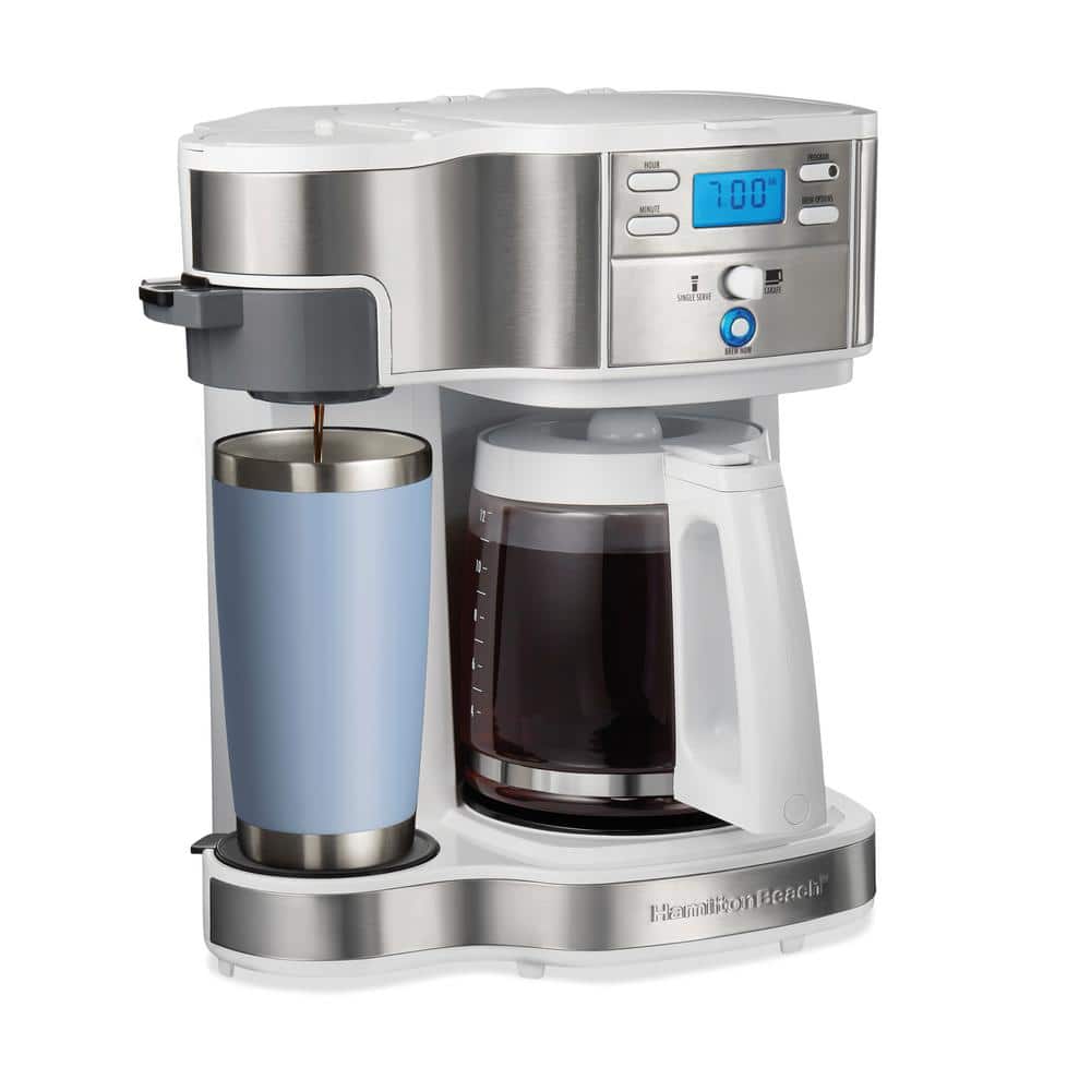 Hamilton Beach 12-Cup White and Stainless Steel Programmable Coffee Maker