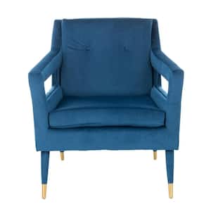 Mara Navy Upholstered Accent Arm Chair