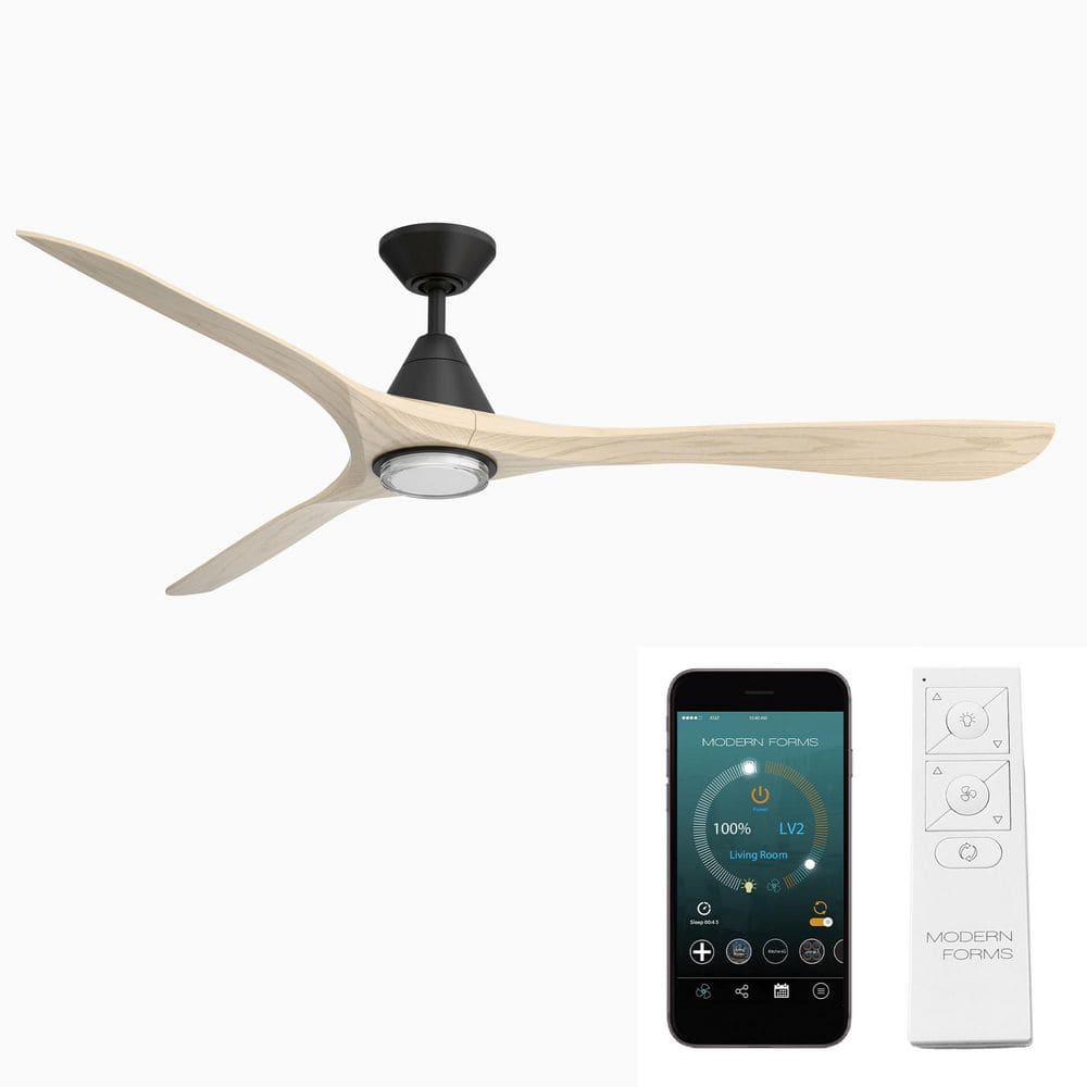 Carve 72 in. Smart Indoor/Outdoor Matte White/White Oak Downrod Mount Standard Ceiling Fan 4CCT Integrated LED price history on PriceWatchPro