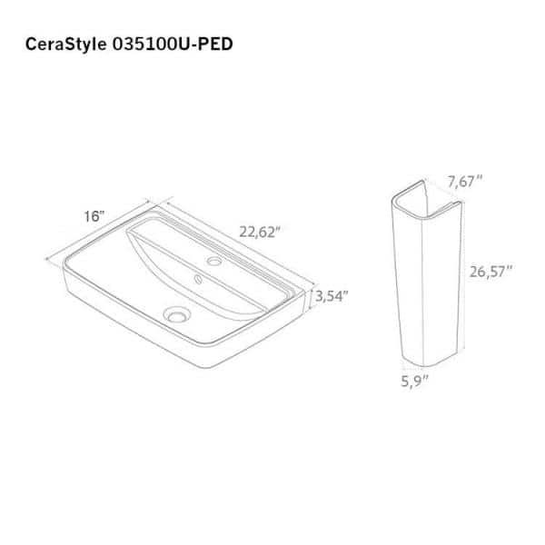 Nameeks Duru Pedestal Sink in White Nameeks Duru Pedestal Sink in White