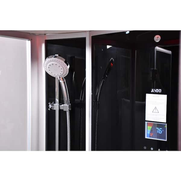 Platinum 59 in. x 39 in. x 87 in. Steam Shower Kit in Black with