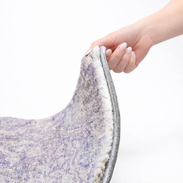 Dream Shag Premium Machine Washable Abstract ADS829 Plum 2 ft. x 7 ft. Runner Rug