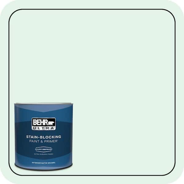 BEHR ULTRA 1 qt. #480C-1 Light Mint Extra Durable Satin Enamel Interior Paint & Primer