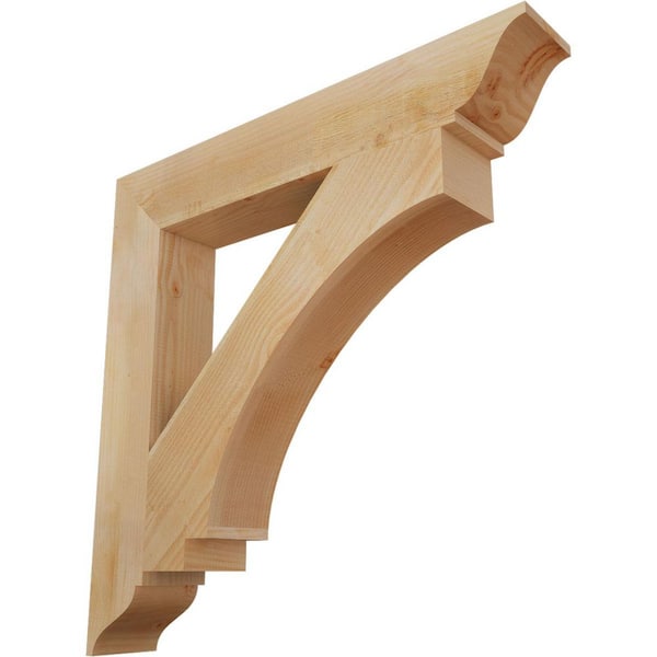 Ekena Millwork 6 in. x 38 in. x 38 in. Douglas Fir Imperial Traditional Rough Sawn Bracket