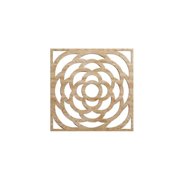 Ekena Millwork 7-3/8 in. x 7-3/8 in. x 1/4 in. Red Oak Extra Small Edinburg Decorative Fretwork Wood Wall Panels (20-Pack)