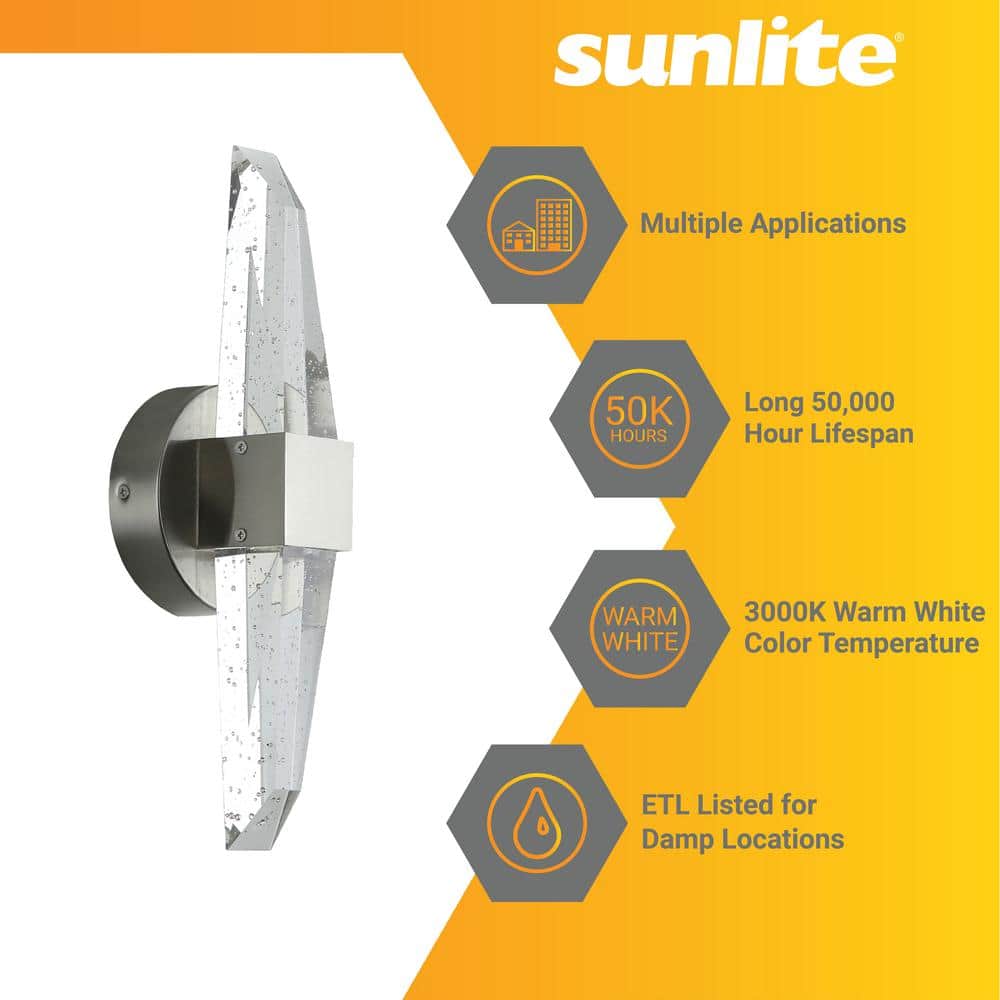 Brushed Nickel LED Crystal Shape Wall Sconce