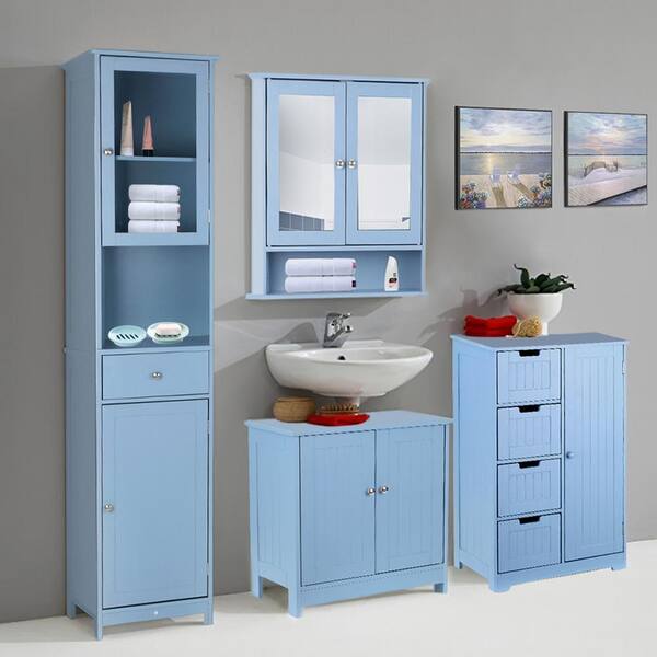 Pedestal Sink Storage Cabinet 23.6 in. W x 11.4 in. D x 23.6 in. H