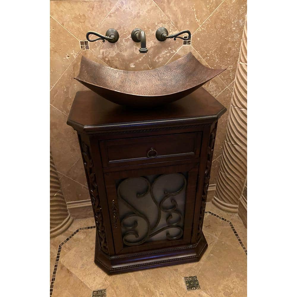 20" Hammered Copper Wall-Mount Vessel Sink