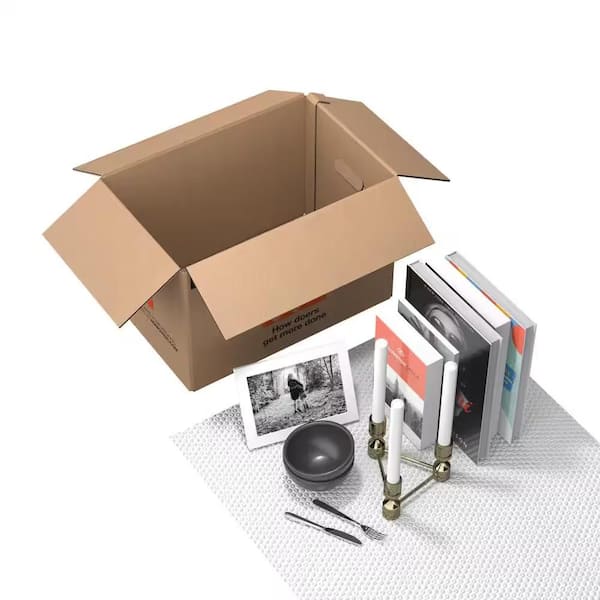 The Home Depot - 16 in. L x 10 in. W x 12 in. D Small Moving Shipping and Packing Box with Handles