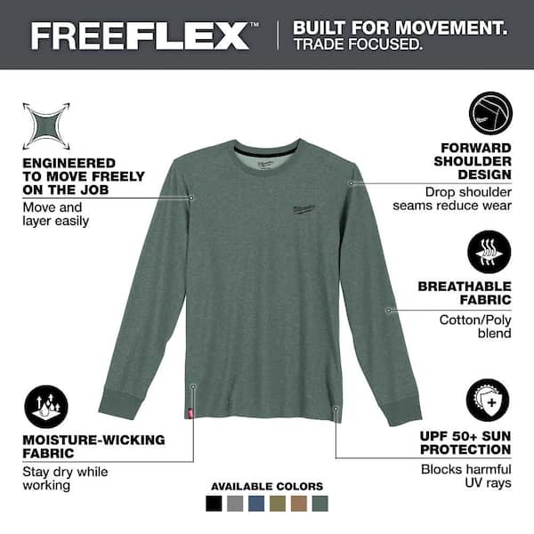 Milwaukee Men's X-Large Dark Green Cotton/Polyester Long Sleeve