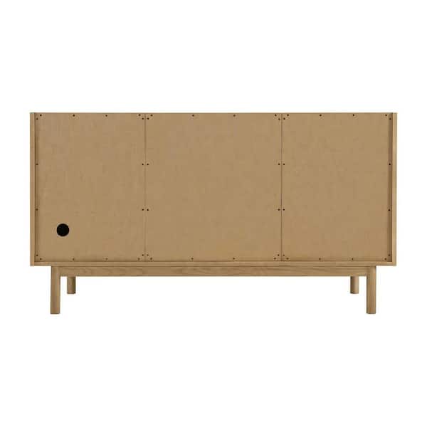 Laurent 60.0 in. Double Bath Vanity in Light Natural Oak with Siberian Wireless Charging Quartz Top
