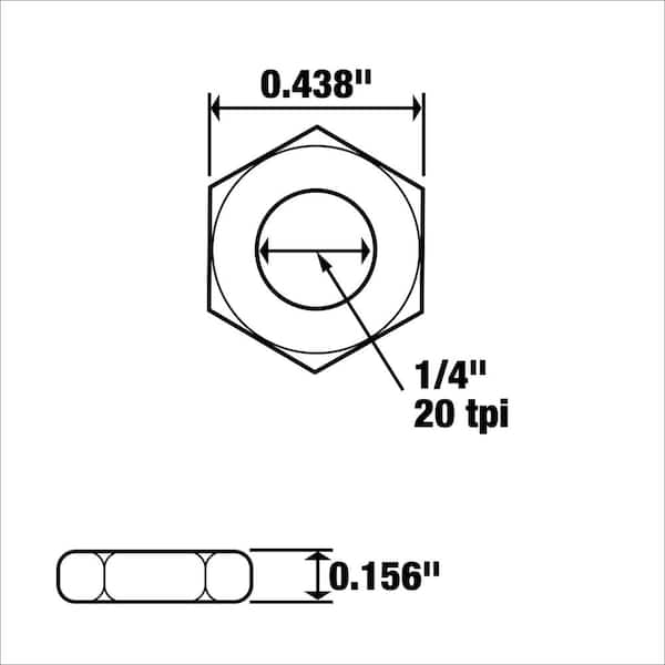 Everbilt 1/4 in.-20 Zinc Plated Jam Nut (8-Pack) 825961 - The Home