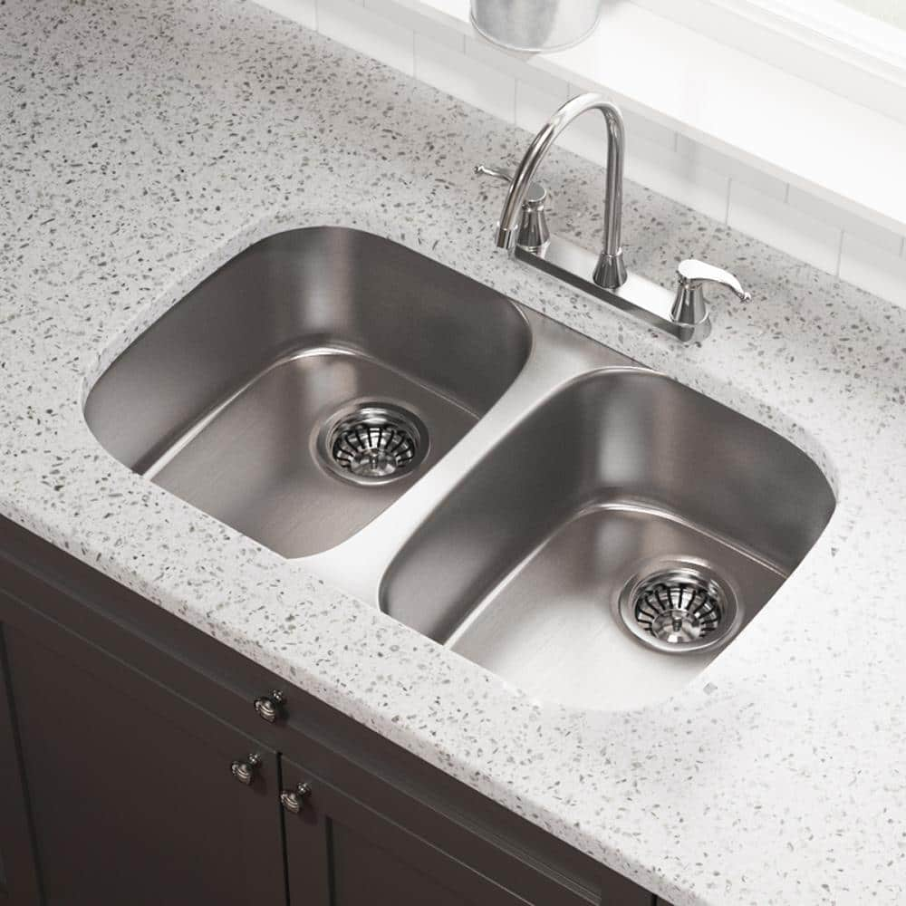 MR Direct Undermount Stainless Steel 35 in. Double Bowl Kitchen Sink ...