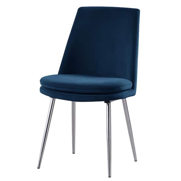 Best Master Furniture Sandler Navy Velvet Upholstered Side Chairs (Set of 2)