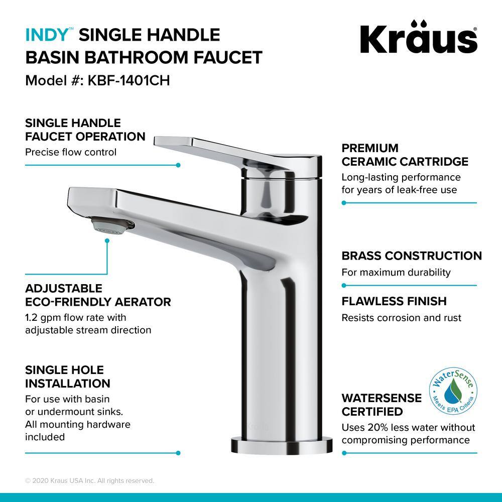 Indy 6.25" Polished Chrome Single-Handle Bathroom Faucet