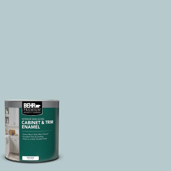 BEHR PREMIUM 1 qt. #N470-2 Oceanic Climate Semi-Gloss Enamel Interior ...