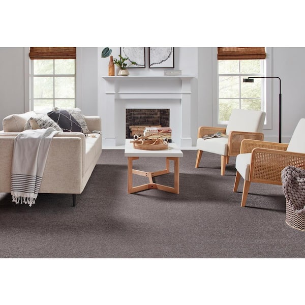 Playful Moments II Whisper Gray 49 oz Triexta Texture Installed Carpet