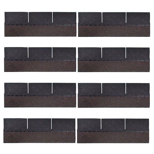 39.4 in. x 13.1 in. 3-Tab Shingles Asphalt Tile for Shed Garage Protection and Repair, Black (8-Pack)