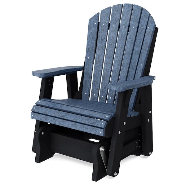 Heritage 1-Person Patriot Blue and Black Plastic Outdoor Glider