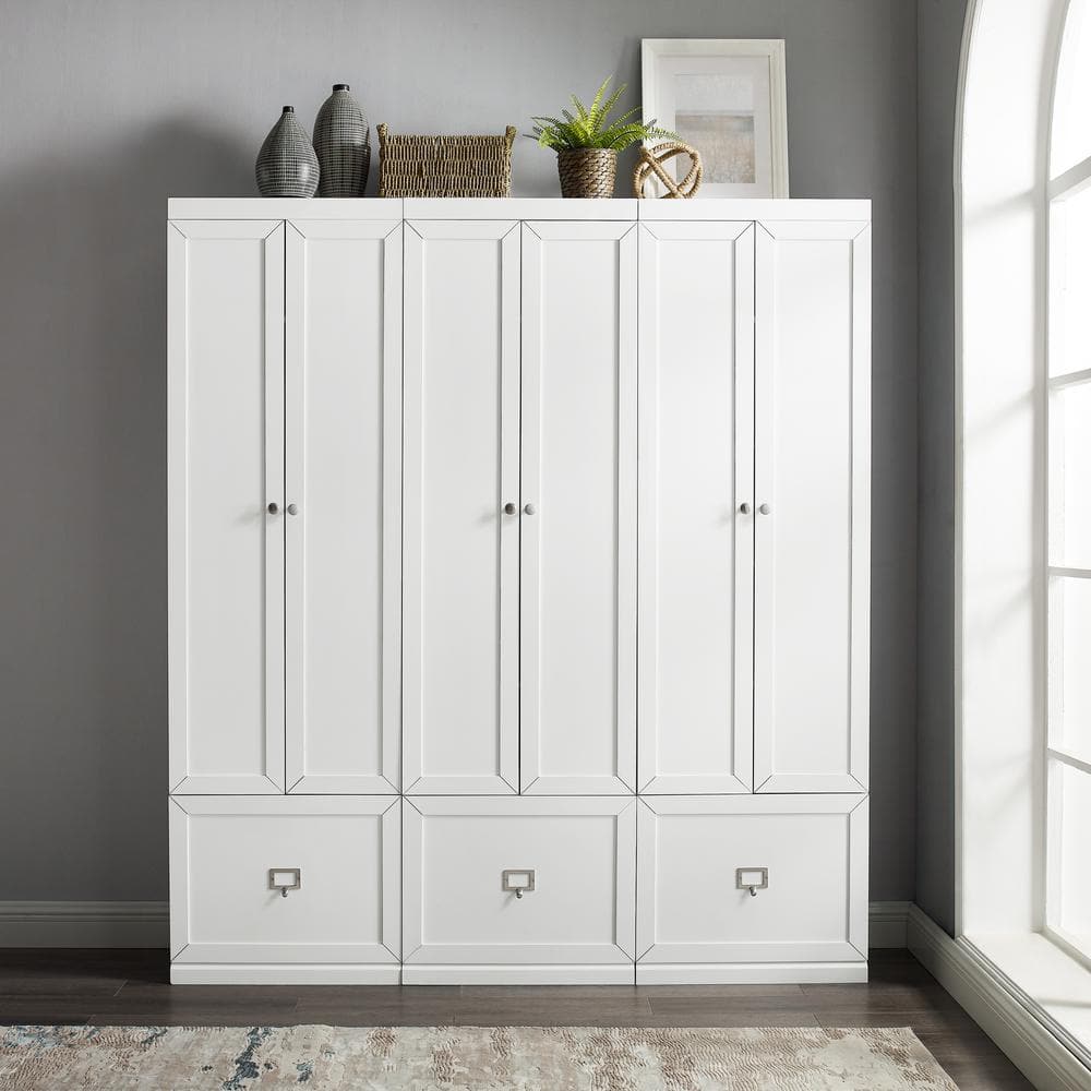White Modular 3-Piece Entryway Storage Set
