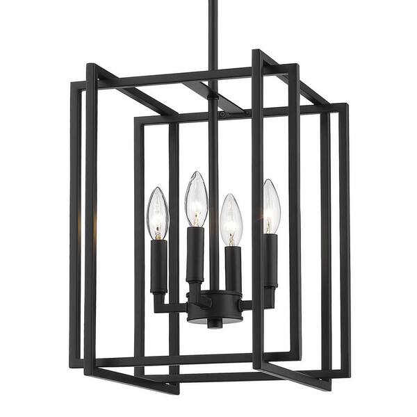 Tribeca 4-Light Black with Black Accents Chandelier