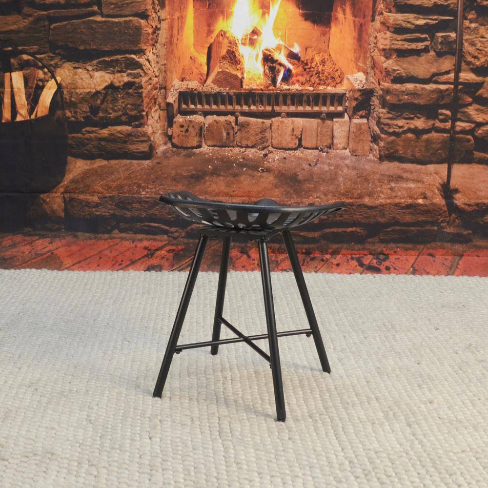 Jace Black Cast Iron Tractor Seat Fireside Bench